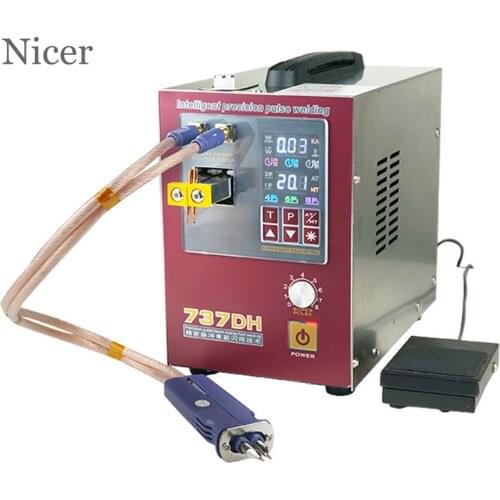 737DH Spot Welder 4.3KW Induction Delay Touch Welding Machine 18650 Lithium Battery Spot Welding Needle Machine Nickel Strip