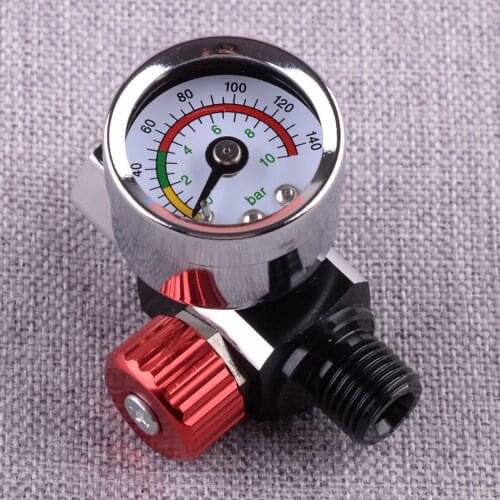 CITALL Car Air Control Pressure Gauge Compressor Regulator Fit for Devilbiss Iwata 0-140 PSI Spray Tool Metal