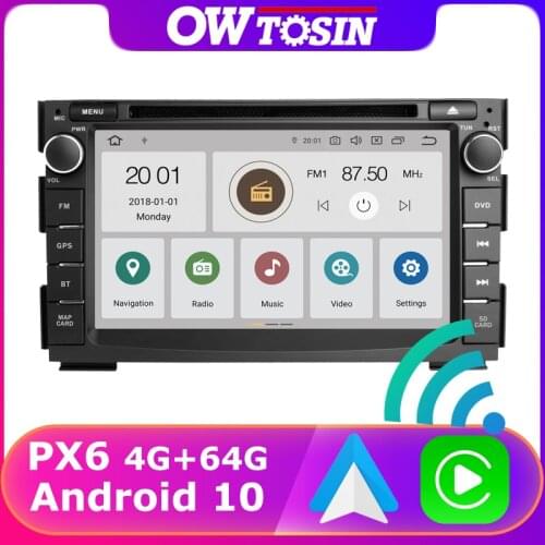 7" Android 10 Car DVD Multimedia Player PX6 4G+64G Car GPS Radio For Kia Venga Ceed Carplay HDMI WiFi 5*USB DAB DSP Auto Stereo