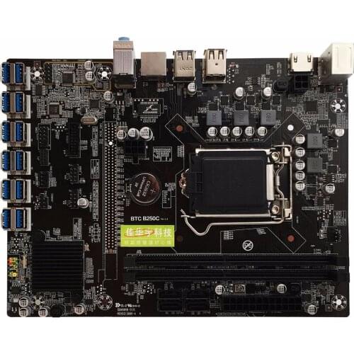 B250C Computer Motherboard With 12 Graphics Slot USB3.0 To PCI-E Interface Meticulous Workmanship Motherboard