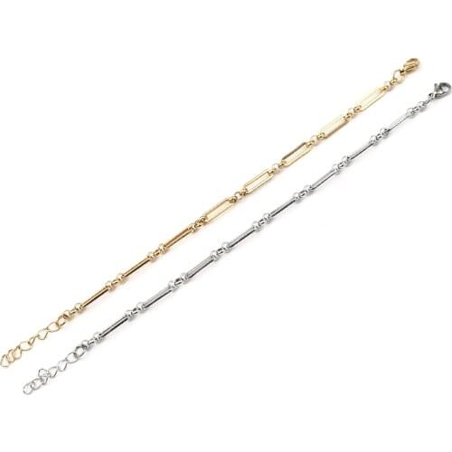 Stainless Steel Bracelets Silver Color Oval Link Chains For Women 18cm(7 1/8") long ,1-2PCs