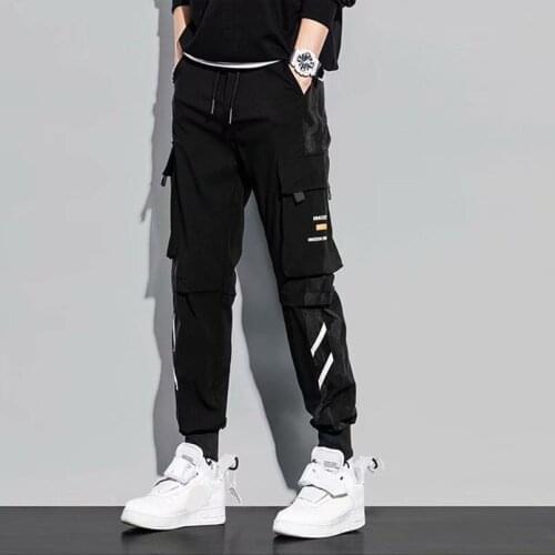 Elastic Waist Jogger Men Black Patchwork Pocket Casual Pants Man Sport Jogging Trousers Male Fashion Streetwear 2021 Autumn 5xl