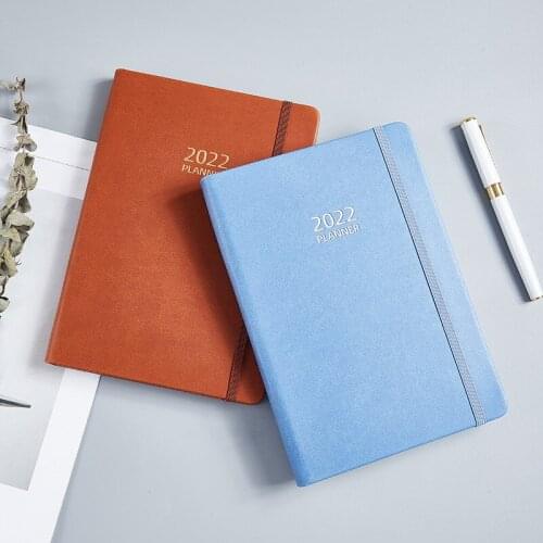 New 2022 A5 Daily Weekly Planner Schedule Elastic Band Notebook Work Goal Habit Plan Notepad Stationery Office School Supplies