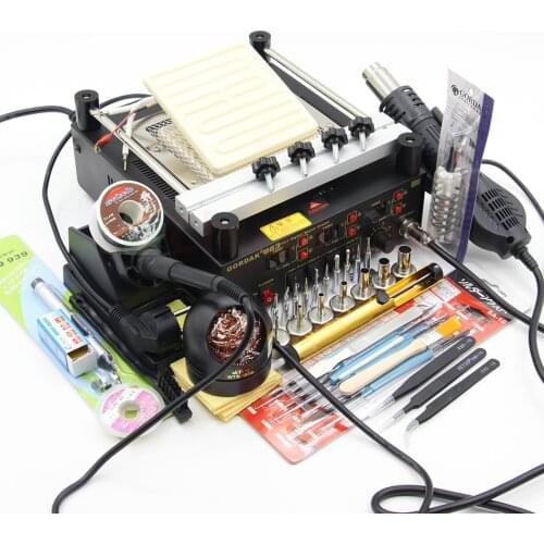 Gordak 863 3 in 1 Digital Hot Air Heat Gun BGA Rework Soldering Station Electric Soldering iron IR Infrared Preheating Station