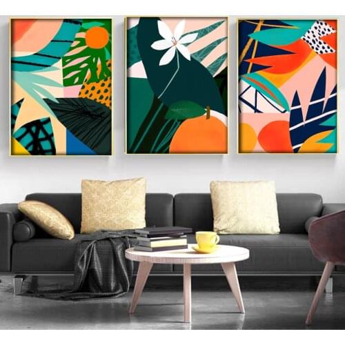 Canvas painting Wall art picture Poster Creative Green plant Nordic Wall art print Wall decor painting Poster black and white