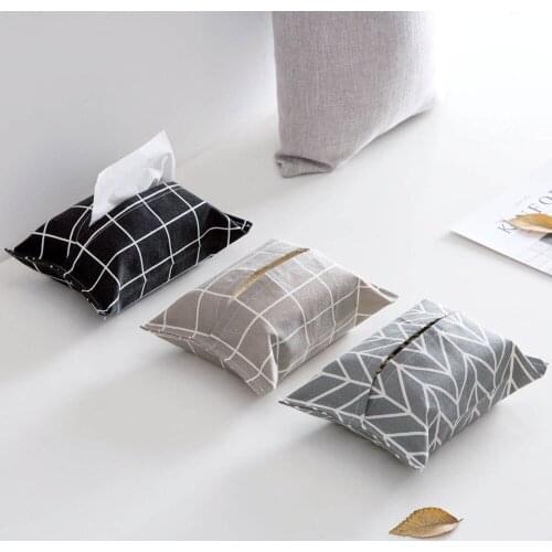 Tissue Box Napkin Holder Case Kitchen Living Room Car Paper Holder Case Container Cotton Linen Home Decoration