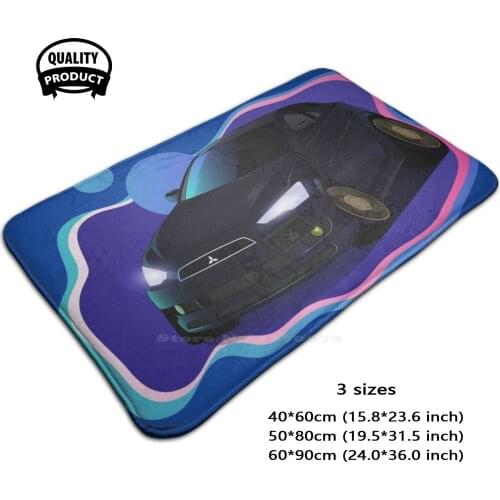 Fan Drawing Car Lancer Comfortable Door Mat Rug Carpet Foot Pad Car Auto Transport Lancer Lancer 10 Sport Street Racing Black