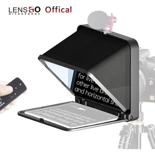 LENSGO 8” Teleprompter for iPad Tablet Smartphone DSLR Camera w/Remote Control ，Compatible with iOS & Android System，Fold in One