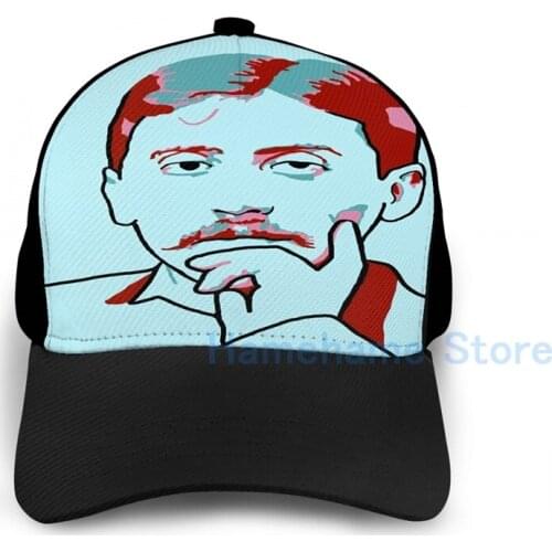Fashion Marcel Proust(2) Basketball Cap men women Graphic print black Unisex adult hat