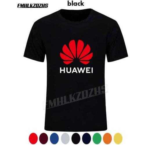 New Fashion Huawei T Shirt Men Short Sleeve Cotton T-shirt Top Tees Tshirts Mobile phone creativity Tee H83