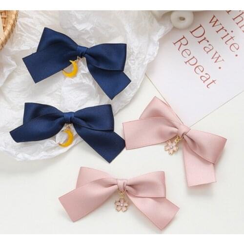 New Bowknot Moon Petal Hairpin Womens Rhinestone Spring Hairpin Ribbon Headband Ponytail Hair Accessories