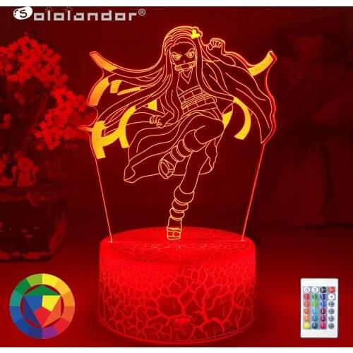 New Kimetsu No Yaiba Nezuko Kamado Figure Led Night Light for Bedroom Decor Nightlight Kid Child Table 3d Lamp Demon Slayer Gift