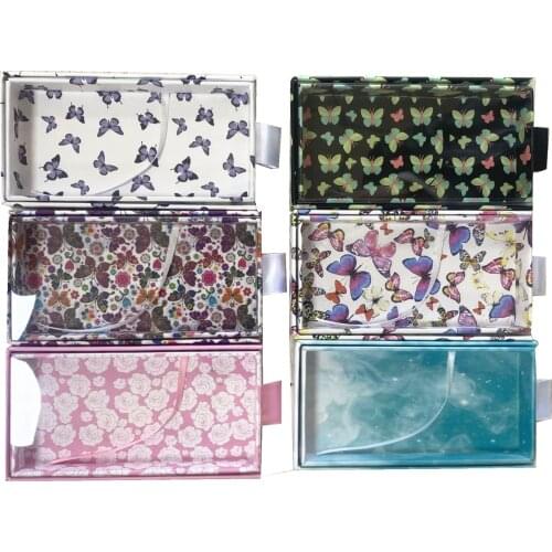 Wholesale box print logo Eyelash Packaging Box pull box Lash Boxes Packaging 25mm Mink Eyelashes Package Storage Case Vendor