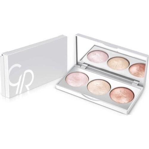 Golden Rose Strobing Highlighter Palette Highlighter Makeup Contour Powder Matte Face Bronzer Pigmented Blusher Pallete Cosmetic