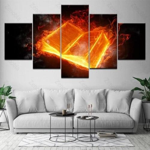 Poster Red Fire Book Wall Art Decoration Canvas Painting for Living Room and Bedroom Frameless Style