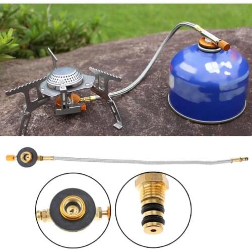 Braided Hose Outdoor Gas Stove Burner Furnace Connector Gas Tank Valve for Outdoor Camping Cooking Furnace Fuel Stove Adapter