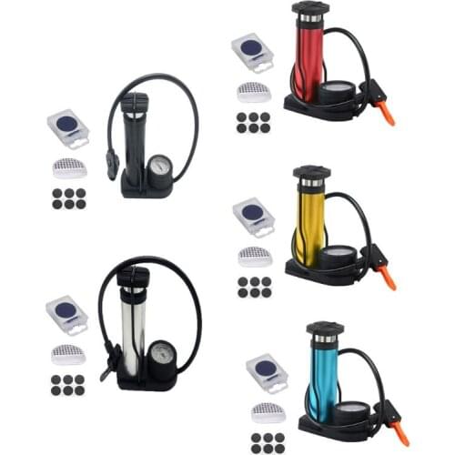 Portable Bicycle Tyre Inflator Foot Activated Floor Bike Pump with Pressure Gauge Inflatable Device High Quality and Brand New