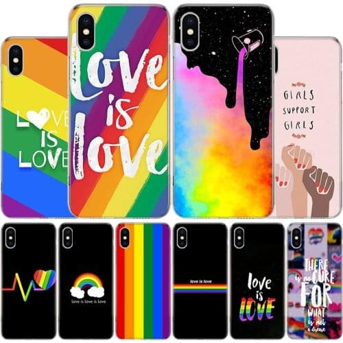 Love Is Love LGBT Rainbow Cover Phone Case For Apple iphone 11 12 Pro XR X XS Max 7 8 6 6S Plus + 7G 6G 5 SE 2020 Coque Popular