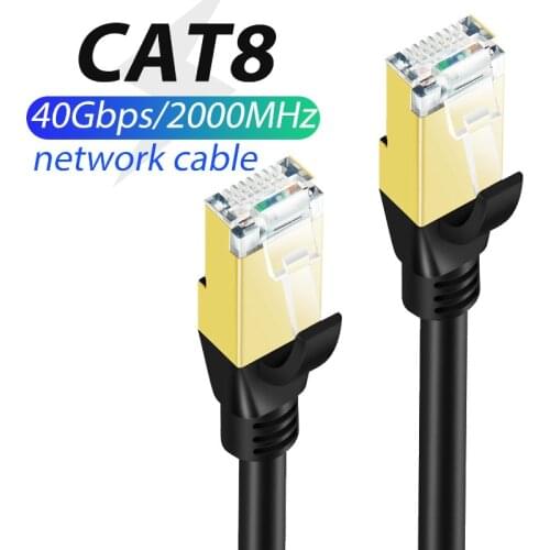 Lungfish Cat8 Ethernet Cable SSTP 40Gbps Super Speed Cat 8 RJ45 Network Lan Patch Cord for PS 4 Router Laptop Cable Ethernet