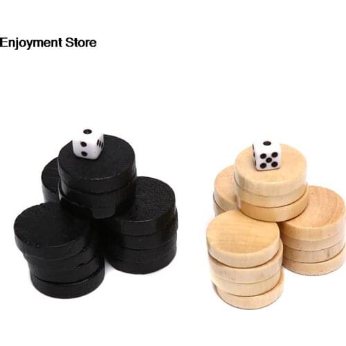 32Pcs Chess Draughts/Checkers/Backgammon Chess Piece for Kids Board Game Learning Camping