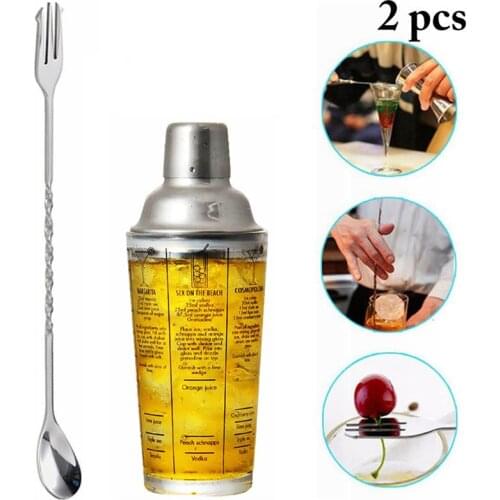 Cocktail Shaker 350ml Glass Stainless Steel Wine Martini Boston Shaker Mixer For Bar Party Bartender Tools Bar Accessories