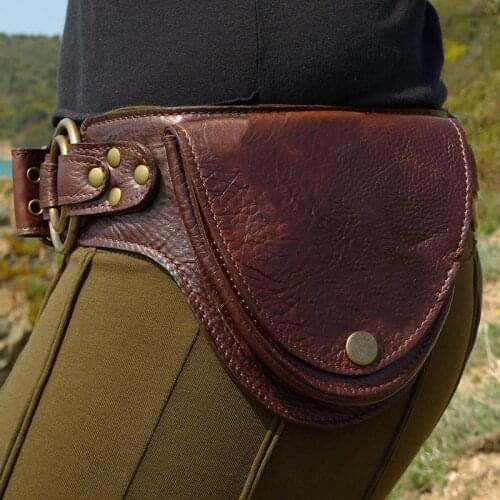 Medieval Costume Renaissance Adult Male Viking Knight Pirate Cosplay Leather Vintage Pocket Belt Bag Halloween Carnival Party