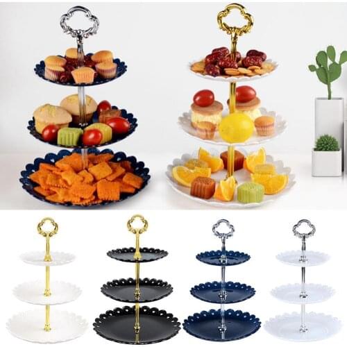 3 layer Fruit Plate Cake Stand Dessert Vegetable Storage Rack Holder Cupcake Stand Tea Wedding Food Platter Rack Party Tableware