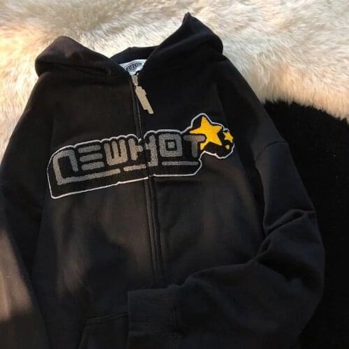 Street sweet and hooded long-sleeved cute kawaii milk sweet solid color shirt oversize cardigan sweater coat sports sweater Y2K