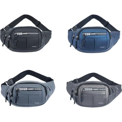 Waterproof Nylon Men Fanny Waist Bags Outdoor Casual Travel Multi-pocket Crossbody Belt Packs