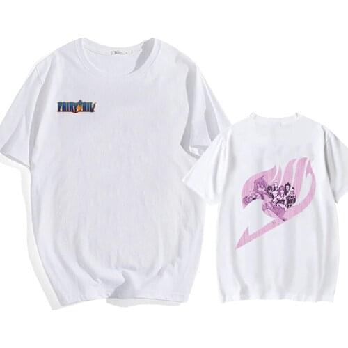 2021 Fairy Tail Anime Manga Printed T-shirt Women Fashion Kawaii T Shirt O-neck Short Sleeved Harajuku Clothing
