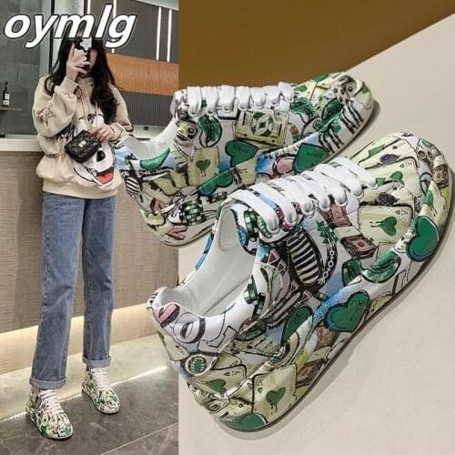 Spring Female Thick Bottom Sneakers Mixed Colors Round Toe Platform Shoes Women Flats Casual Ladies Running Off White Shoes