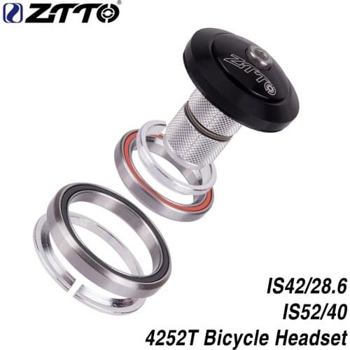 ZTTO New MTB/Road Bicycle Headset 42mm 52mm CNC 1 1/8"-1 1/2" Tapered Tube fork Integrated Angular Contact Bearing Bike parts