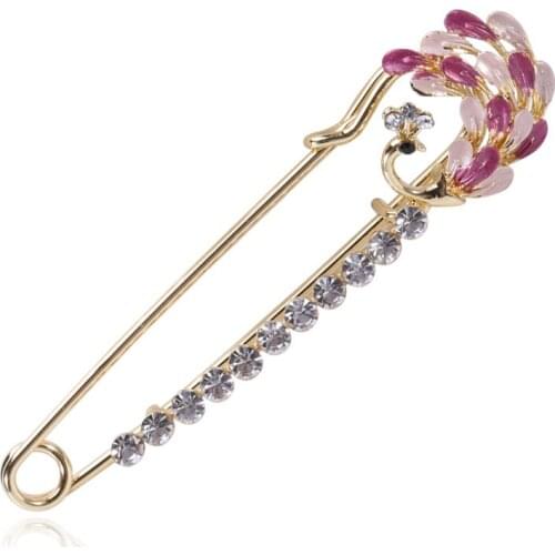 1pcs Elegant peacock pin versatile atmosphere pin scarves buckle sweater fixing accessories for Women Wedding Dress Accessories