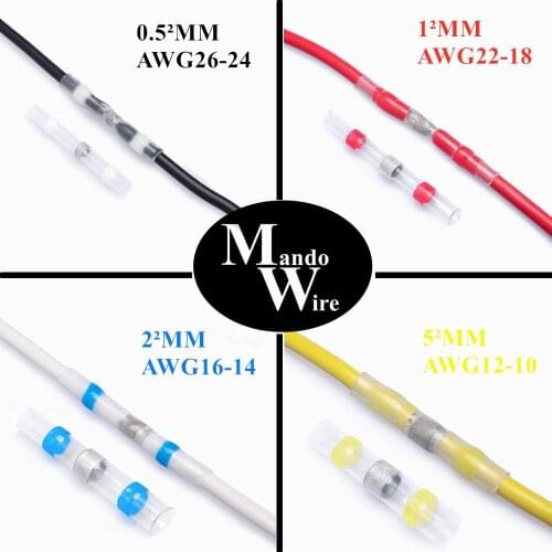 20/50/100PCS Wire Connector Waterproof Solder Seal Sleeve Terminals Heat Shrink Electrical Wire Butt Splice Kit Assortment