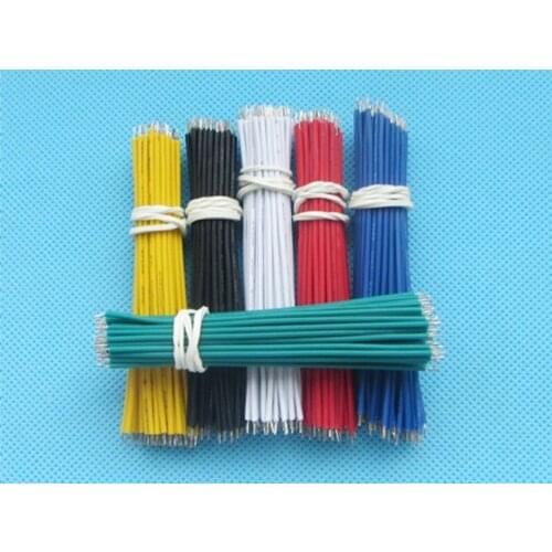 100pcs/lot Line Aberdeen 8CM 24AWG Double Tinned Wire Electronic Wire Cable 6 Color