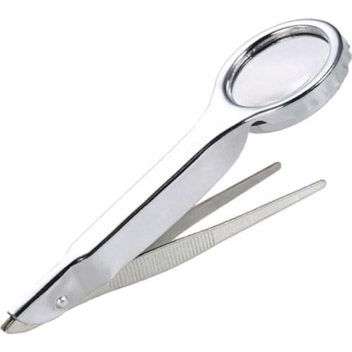 10X Handheld Magnifying Glass Portable Magnifier with Precision Tweezers Loupe Drop Shipping