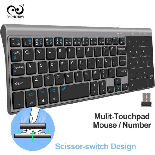 2.4Ghz Mini Wireless Keyboard Touchpad Protable Office USB Keyboard Air Mouse for Mac PC Window 7/10 Vista Android Smart TV Box