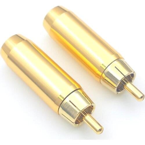 50pcs Audiophile Gold Plated RCA Plug CONNECTOR DIY solder