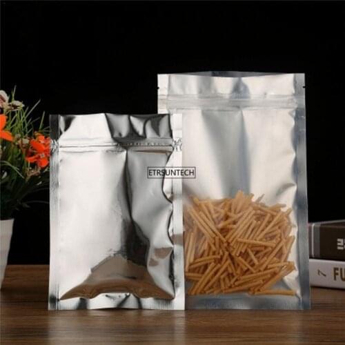 600pcs Clear Aluminum Foil Bag Self Seal Zipper Packing Food Bag Retail Resealable Baking Packaging Bag