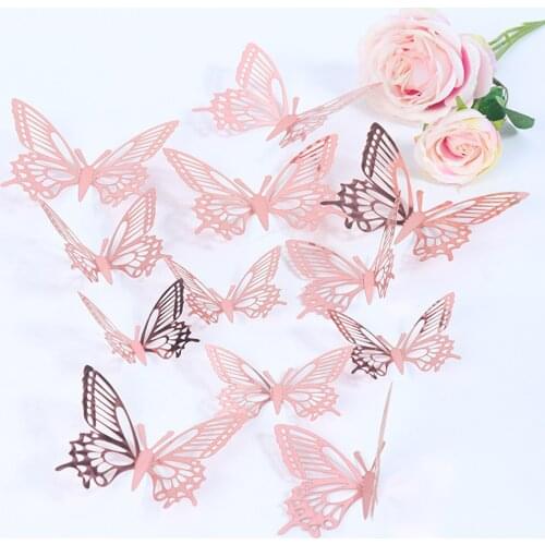 72PCS Wall Stickers Sticker 3D Effect Crystal Butterflies Wall Sticker Beautiful Butterfly For Kids Room Wall Home Decoration