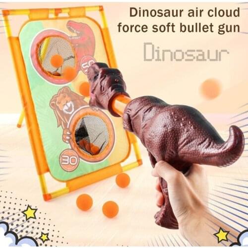 Childrens Dinosaur Soft Bullet Gun Light Shooting Toy Aerodynamic Tool Soft Simulation Shooting Bullet Educational Toy
