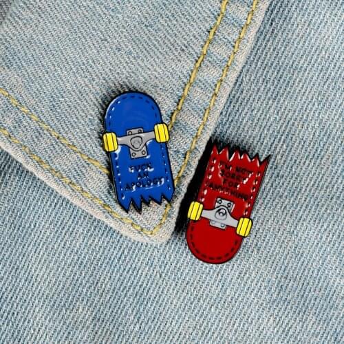 Double Dealer Enamel Pin Blue Red Skateboard Brooches Backpack Clothes Lapel Pin Dark Badge Punk Jewelry Gift for Friends
