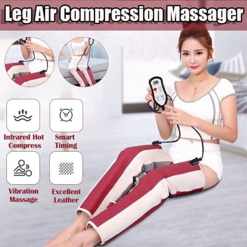 Electric Air Compression Leg Massager Electric Circulation Leg Wraps Calf Massage Machine Body Foot Ankles Relieve Pain Fatigue