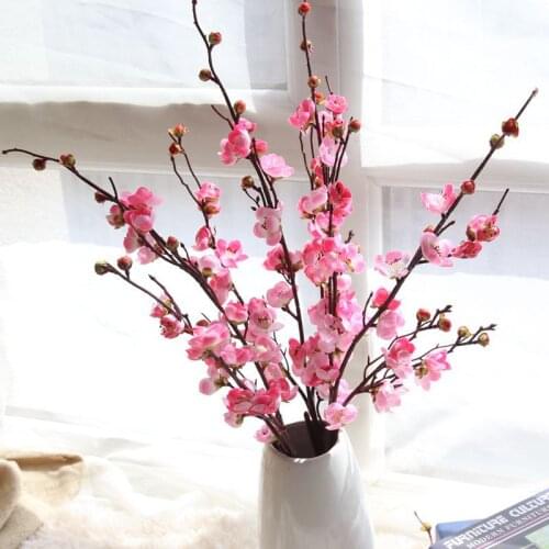 Artificial Flowers Cherry Blossom Bridal Decor Flowers Bouquet Silk Fake Flowers Decoration Wedding Decorative DIY