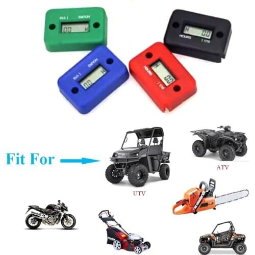 JEAZEA Inductive Digital Hour Meter Tachometer Waterproof LCD Display For Bike Motorcycle ATV Snowmobile Marine Boat Stroke