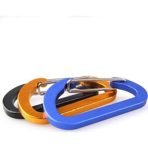 Aluminum Alloy D-ring Carabiner Key Chain Spring Clip Quick-hanging Small Hook For Camping Climbing