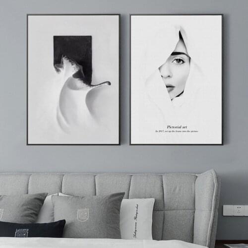 Nordic Abstract Ink Landscape Geometry Pattern Figure Petal Canvas Painting Wall Picture Printing Poster Living Room Decoration