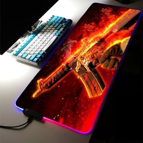 CS Mouse Pad Rgb Mat Cute Gaming Accessories Pc Gamer Girl Keyboard Wrist Rest Genshin Impact Stitch Solo Leveling Lol Valuing