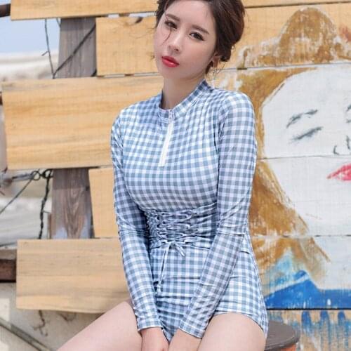 Swimming Suit Bathing Suits 2019 Bodysuit Sexy Swimwear Push Up Bikini Sport Swimsuit Women Long Sleeve Uping Surf Ultraviolet