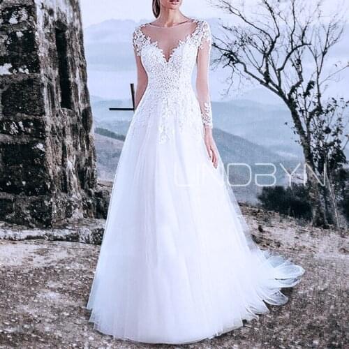 LINDBYN Long Sleeve Wedding Dresses